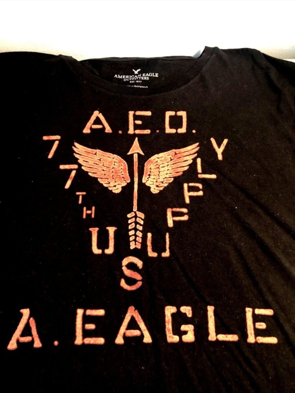 American Eagle Men’s Black Shirt Vintage Large VTG - Picture 3 of 5